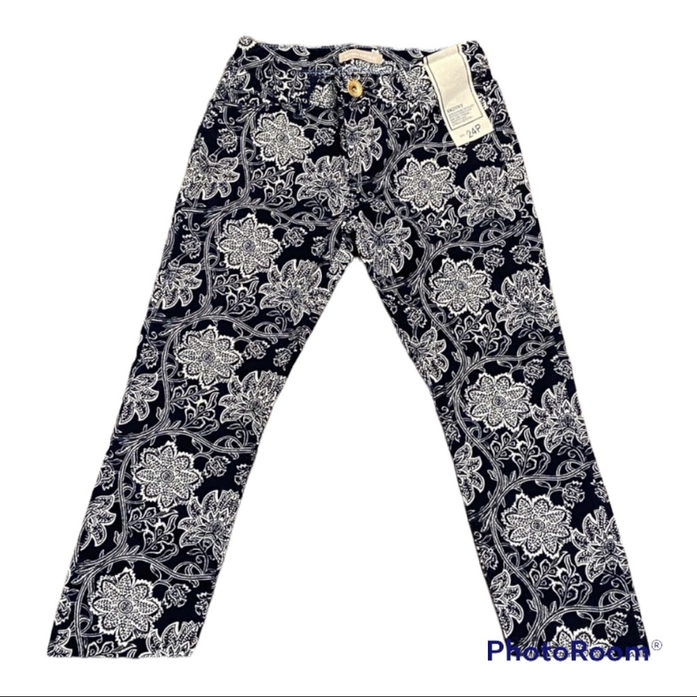 Banana Republic floral jeans blue